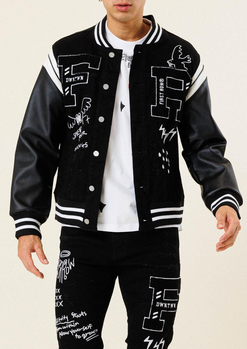 REBEL MINDS Loud Pack Varsity Jacket 922-511YEL - Shiekh